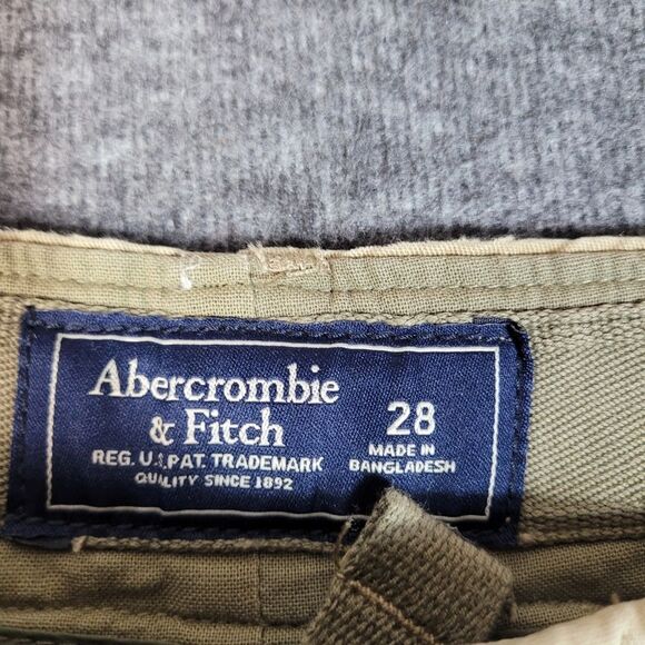 Abercrombie & Fitch Men's 28 Cargo Khaki Distressed Grunge Paratrooper New - Picture 4 of 12
